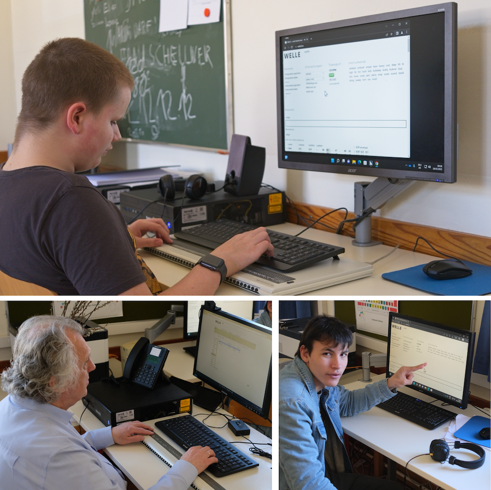 workshops using the accessible music software Welle at the BBI Vienna.